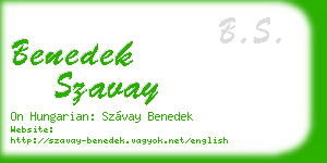 benedek szavay business card